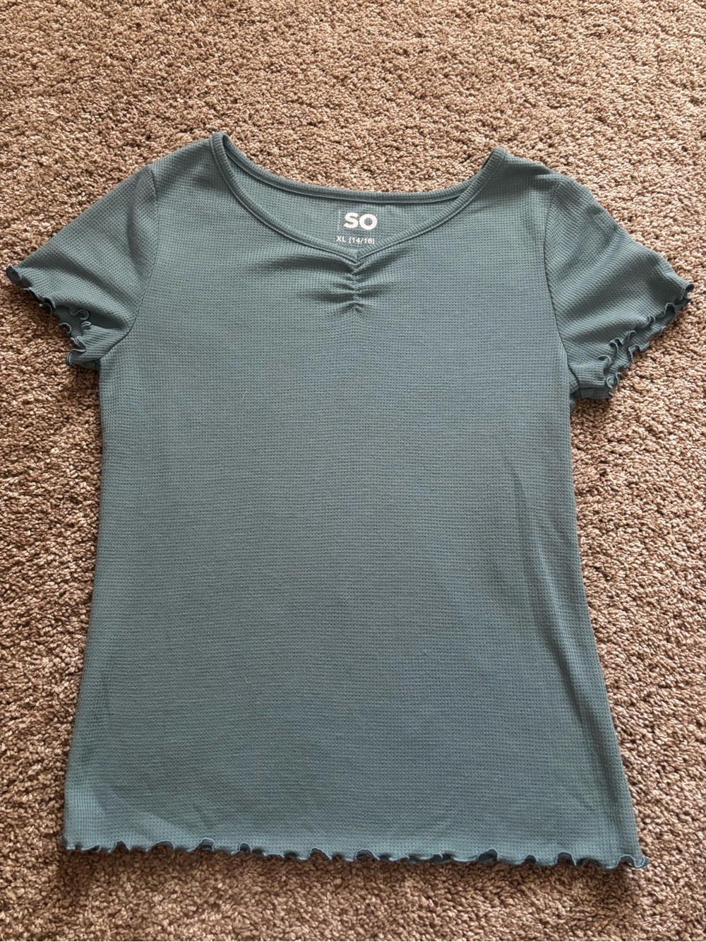SO Short Sleeve Ribbed Tee in Sage Green